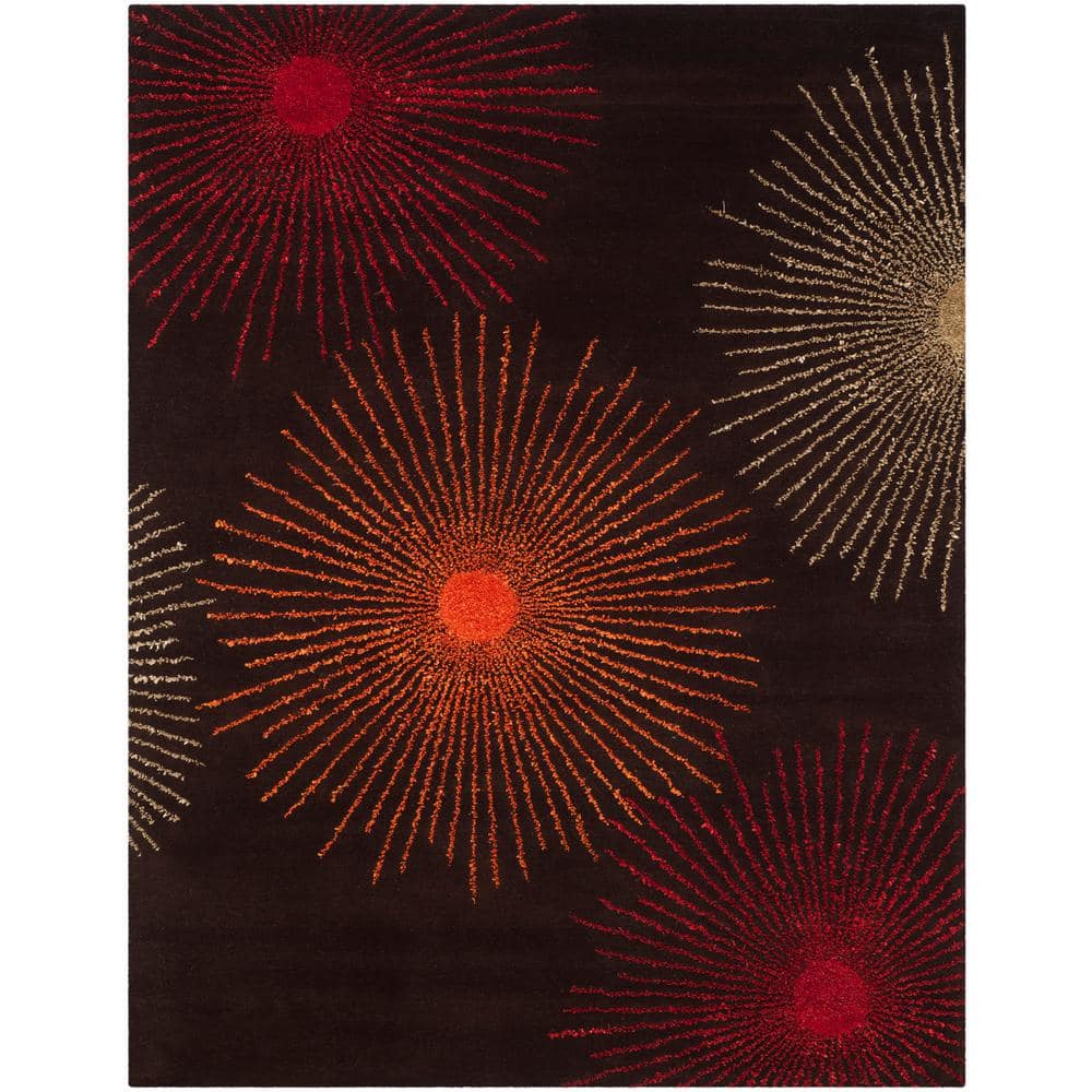Handmade Tufted Floral Gray Wool & Viscose 8' x 10' Rug