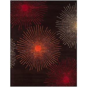 Soho Brown/Multi Wool 9 ft. x 12 ft. Floral Area Rug