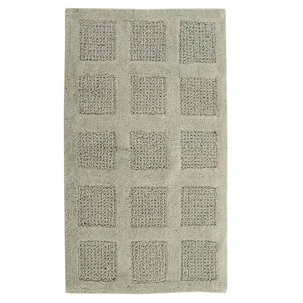 PERTHSHIRE Square Honeycomb 22 in. x 60 in. Light Sage Reversible Bath Rug