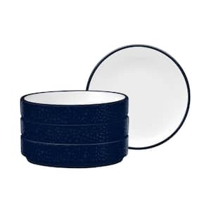 Colortex Stone Navy 3.75 in. Porcelain Mini Plates, (Set of 4)