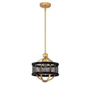 Lorelei 1-Light Matte Black and Gold Indoor Chandelier with Light Kit