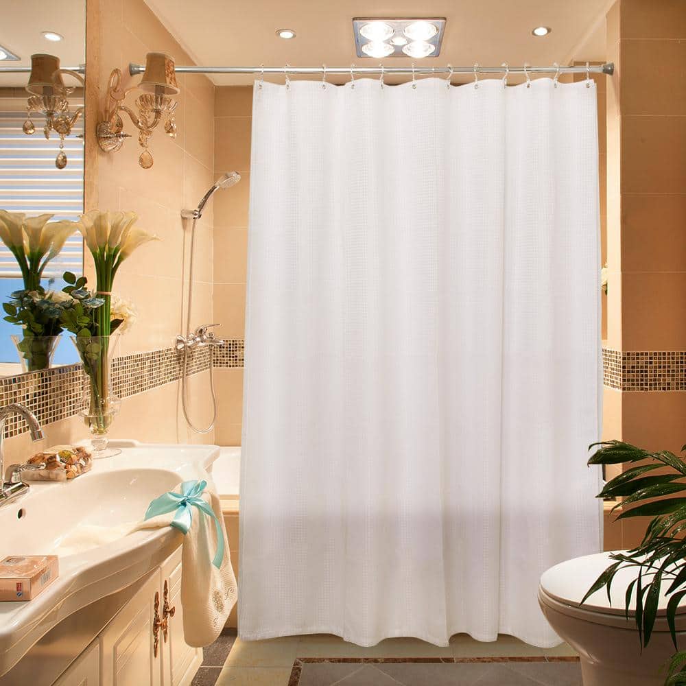 Adjustable Chrome Aluminum Tension Shower Rod with PVC End Cap