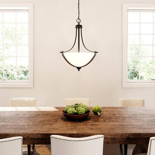 hampton bay 3 light pendant bronze finish