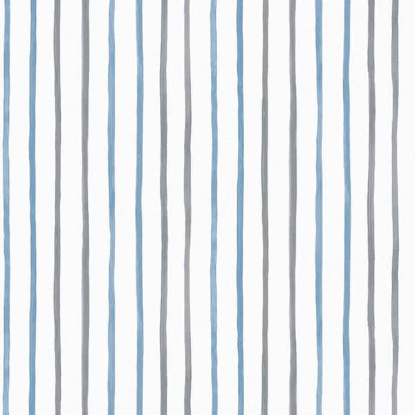 Laura Ashley Painterly Stripe Blue Wallpaper