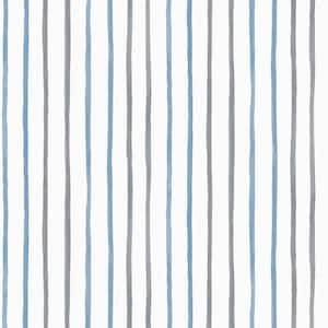 Laura Ashley Painterly Stripe Blue Removable Wallpaper Sample