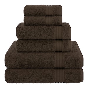 Premium Quality 100% Cotton 6-Piece Bath Towel Set, Brown