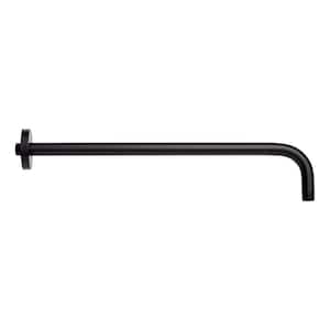 18 in. Wall Mounted Rainfall Shower Arm and Flange Matte Black