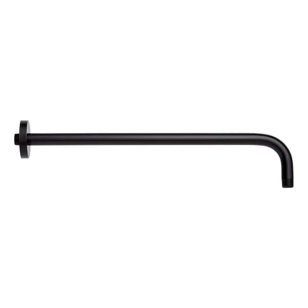 SIGNATURE HARDWARE 18 in. Wall Mounted Rainfall Shower Arm and Flange Matte Black