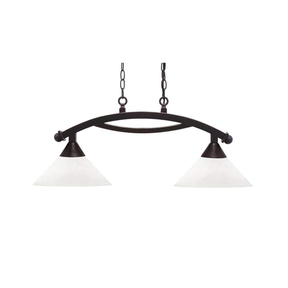 Bridgewater 2 Light Dark Granite Linear Chandelier, Any room with 10 in. Wh