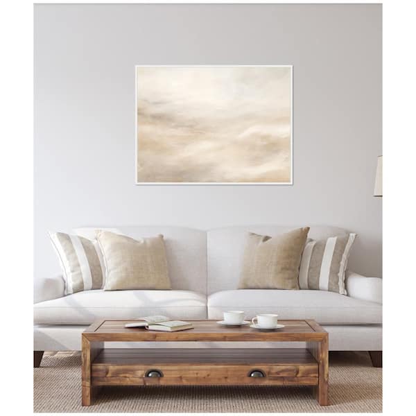 Sylvie "Tonal Abstract Textural" by The Creative Bunch Studio White Framed Art Print 42 in. x 32 in.