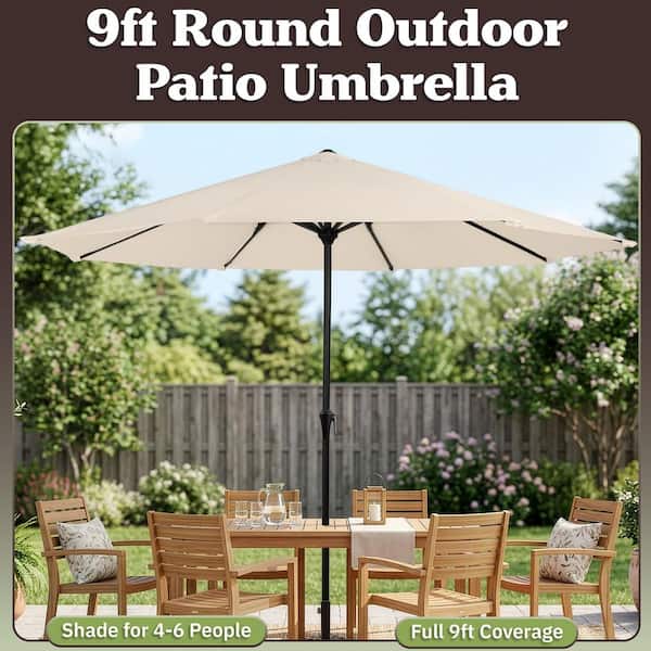 l 9ft dia patio umbrella Outdoor/Patio 9 ft Bring cool 9 Feet Solar LED Lighted