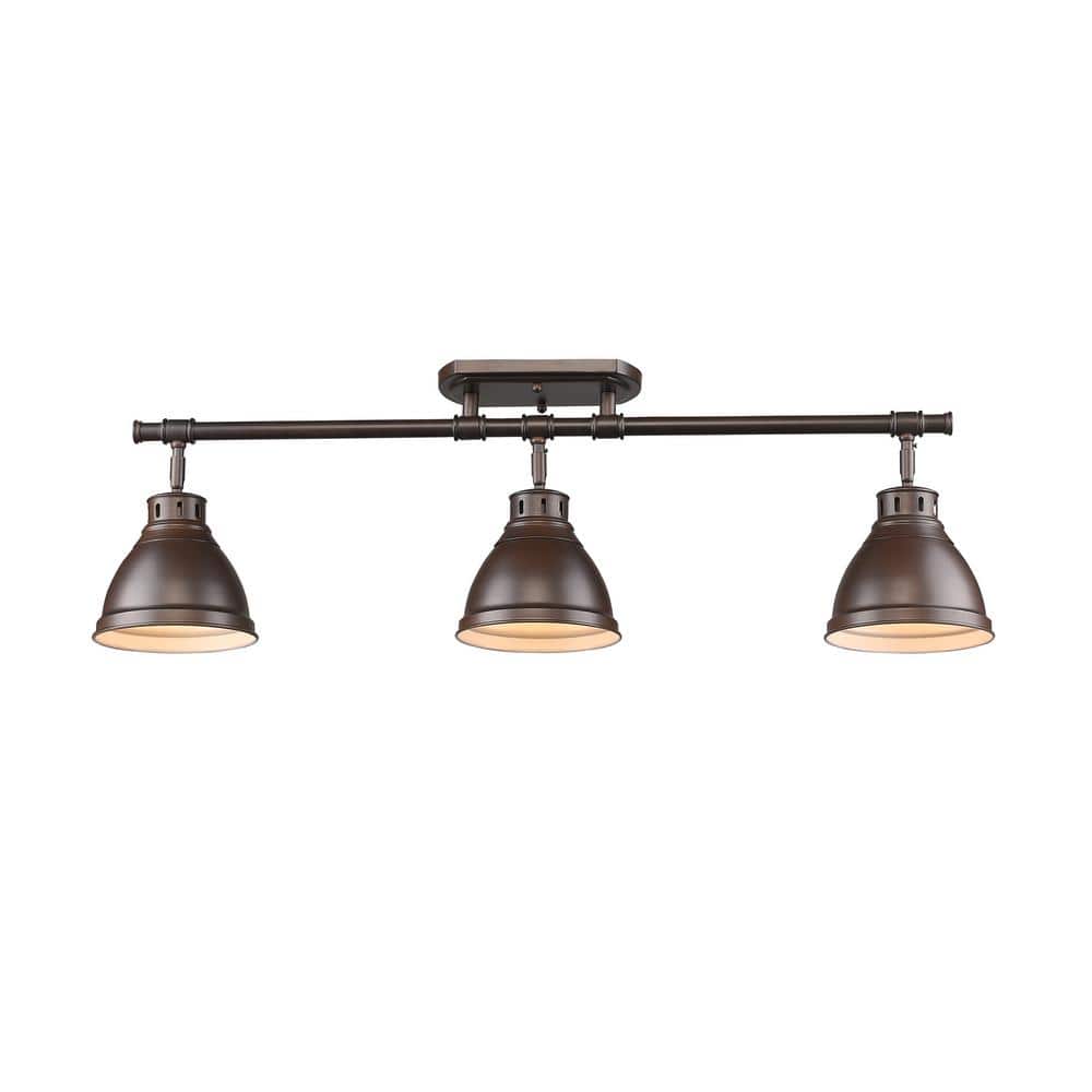 Duncan Rubbed Bronze 3-Light Semi-Flush Mount Fixture