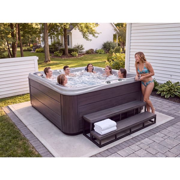 Glory 7-Person 40-Jet Premium Acrylic Lounger Spa Hot Tub with 2 Backlit LED Waterfalls