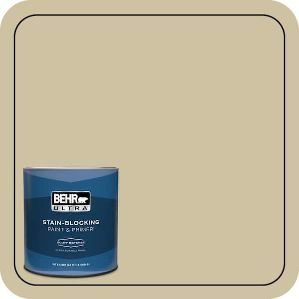 BEHR ULTRA 1 qt. #S330-3 Seasoned Salt Extra Durable Satin Enamel Interior Paint & Primer