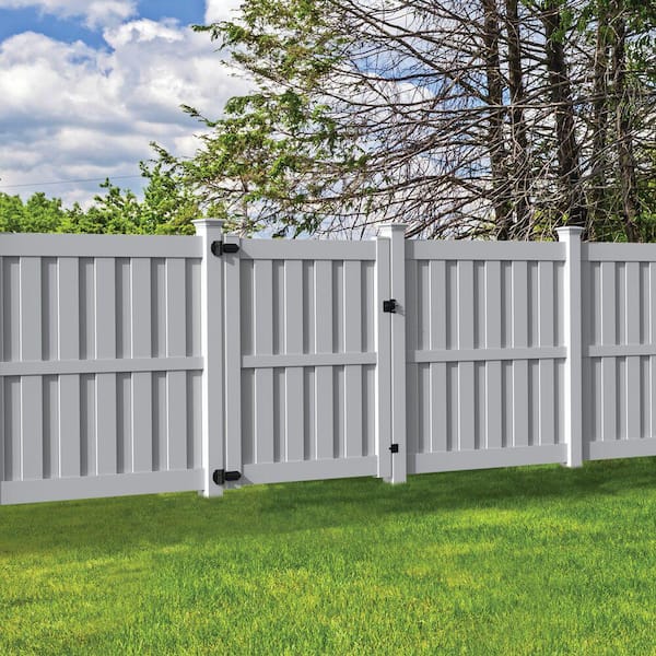 Whitney 5 ft. x 6 ft. White Vinyl Shadowbox Fence Gate
