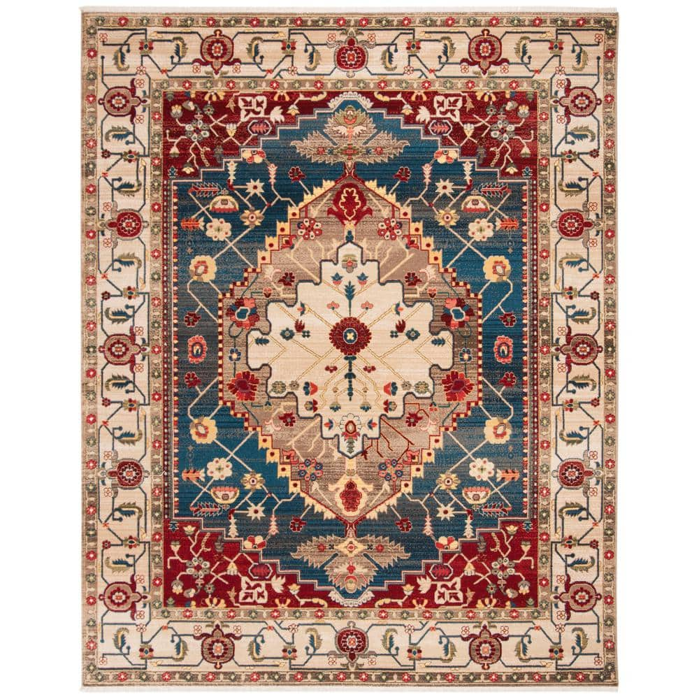 Safavieh Kashan Collection KSN306M Blue / Red Rug - 2' 6 x 8