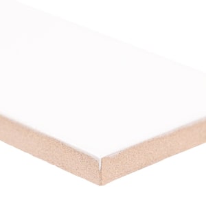 Metro White 2 in. x 8 in. Glossy Ceramic Bullnose Wall Tile (10 ln. ft./case)