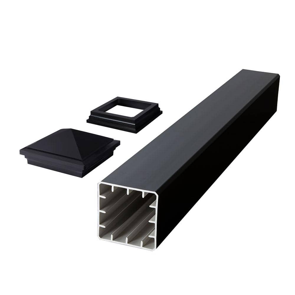 CountrySide 5 in. x 5 in. x 45 in. Serene Black Capped Composite Beveled Po