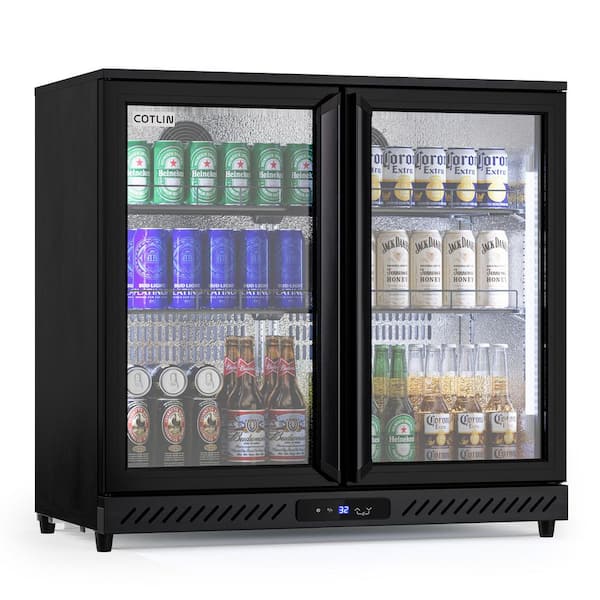 36 in. 7.45 cu. ft. Commercial Beverage Refrigerator in Black with Auto Defrost, ETL Certified, 208-Cans