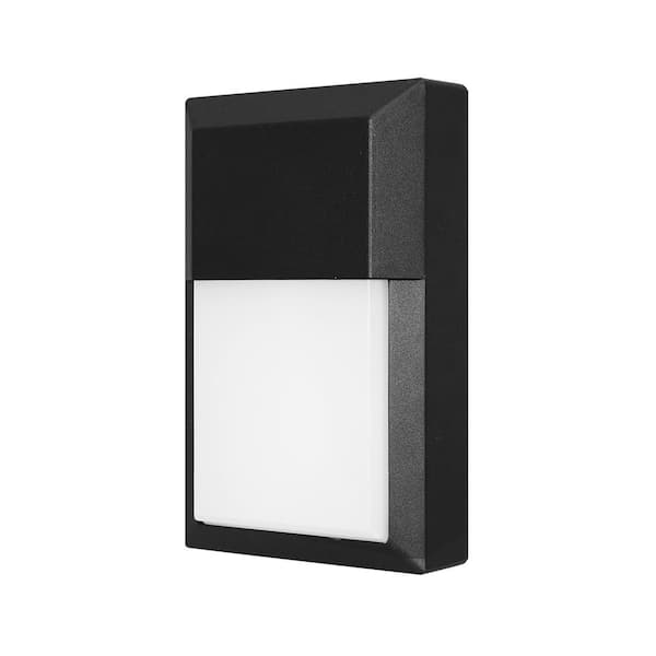 Euri Lighting 150-Watt Equivalent Integrated LED Matte Black Outdoor Wall Pack Light 5 Color Selectable 30/35/40/50/65K