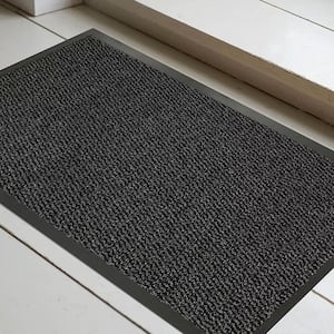 Lisa Black 31 in. x 24 in. Polyester Large Sheltered Front Door Mat