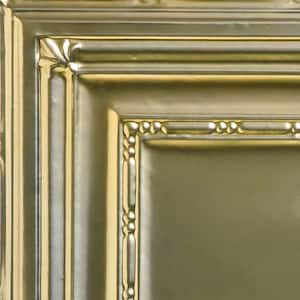 Take Home Sample - Eyelet Gold Nugget 1 ft. x 1 ft. Decorative Tin Style Lay-in Ceiling Tile (1 sq. ft./case)