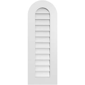 14" x 40" Round Top Surface Mount PVC Gable Vent: Non-Functional with Standard Frame