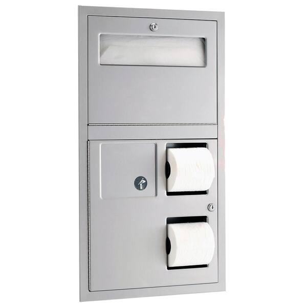 Unbranded ClassicSeries Surface-Mounted, Seat-Cover Dispenser, Sanitary Napkin Disposal and Toilet Paper Dispenser