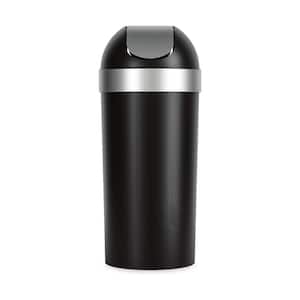 Swing-Top 16.5 Gal. Black/Nickel Kitchen Trash Large, Garbage Can for Indoor Or Outdoor Use