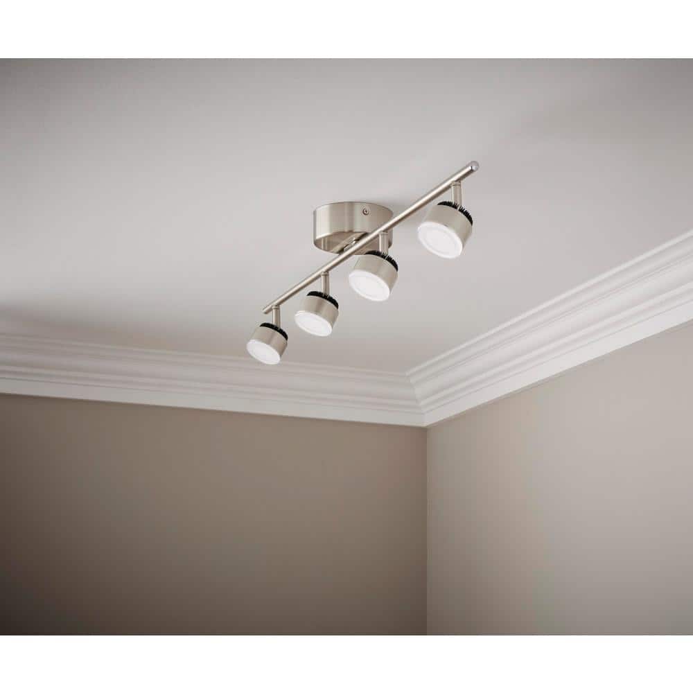 Hampton Bay Burgate 2 ft. 4-Light Brushed Nickel Integrated LED