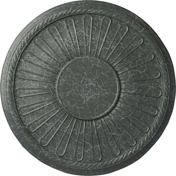 Ekena Millwork 1-1/4" x 19-7/8" x 19-7/8" Polyurethane Leandros Ceiling Medallion, Athenian Green Crackle