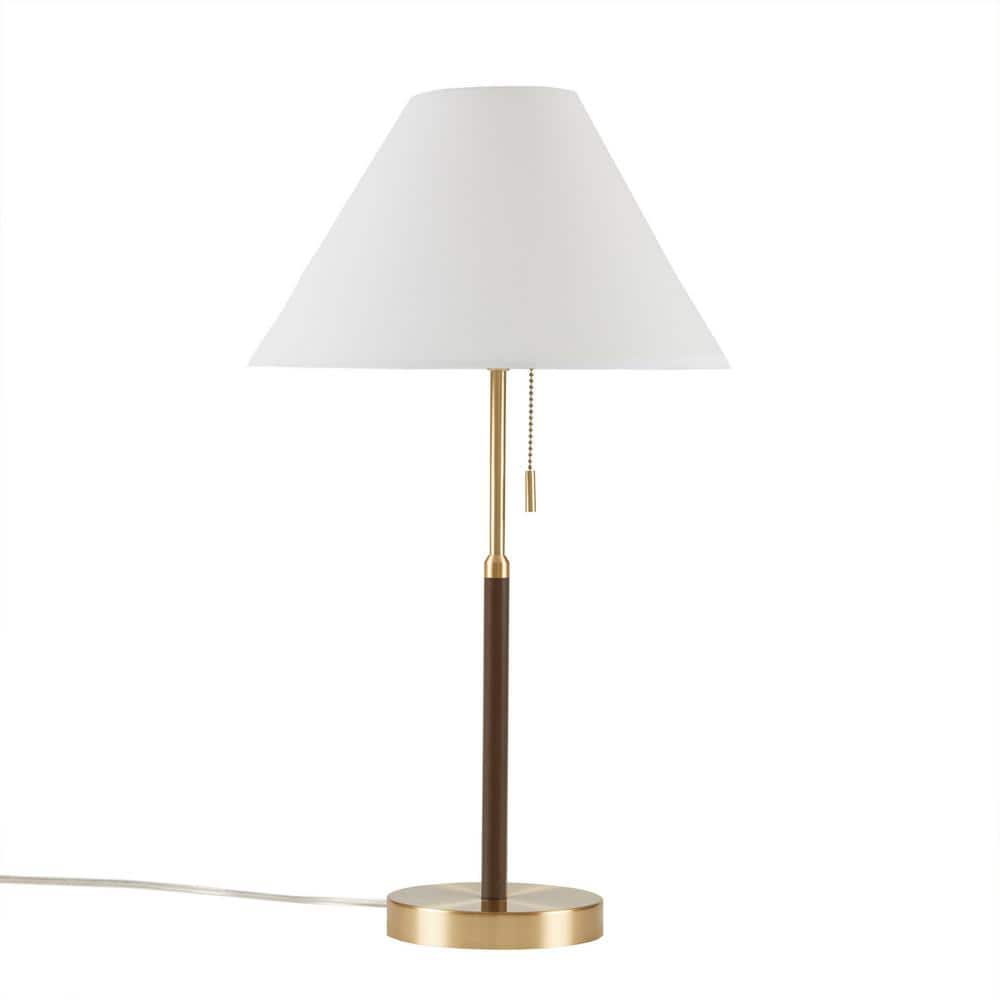 Bromley 23.5" White and Gold Mid-Century Table Lamp