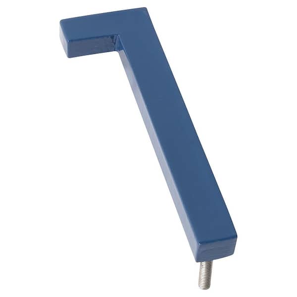 Montague Metal Products 4 in. Sea Blue Aluminum Floating or Flat Modern House Number 1