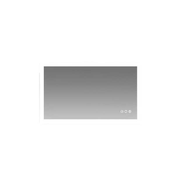 EPOWP 40 in. W x 24 in. H Small Rectangular Frameless Anti-Fog Wall Mounted Bathroom Vanity Mirror in Silver