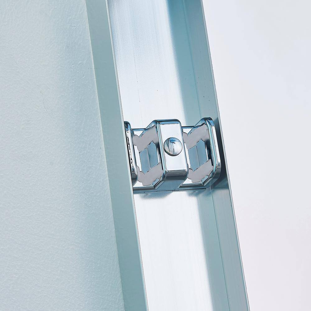 60" Chrome Frameless Double Sliding Shower Door with Clear Glass