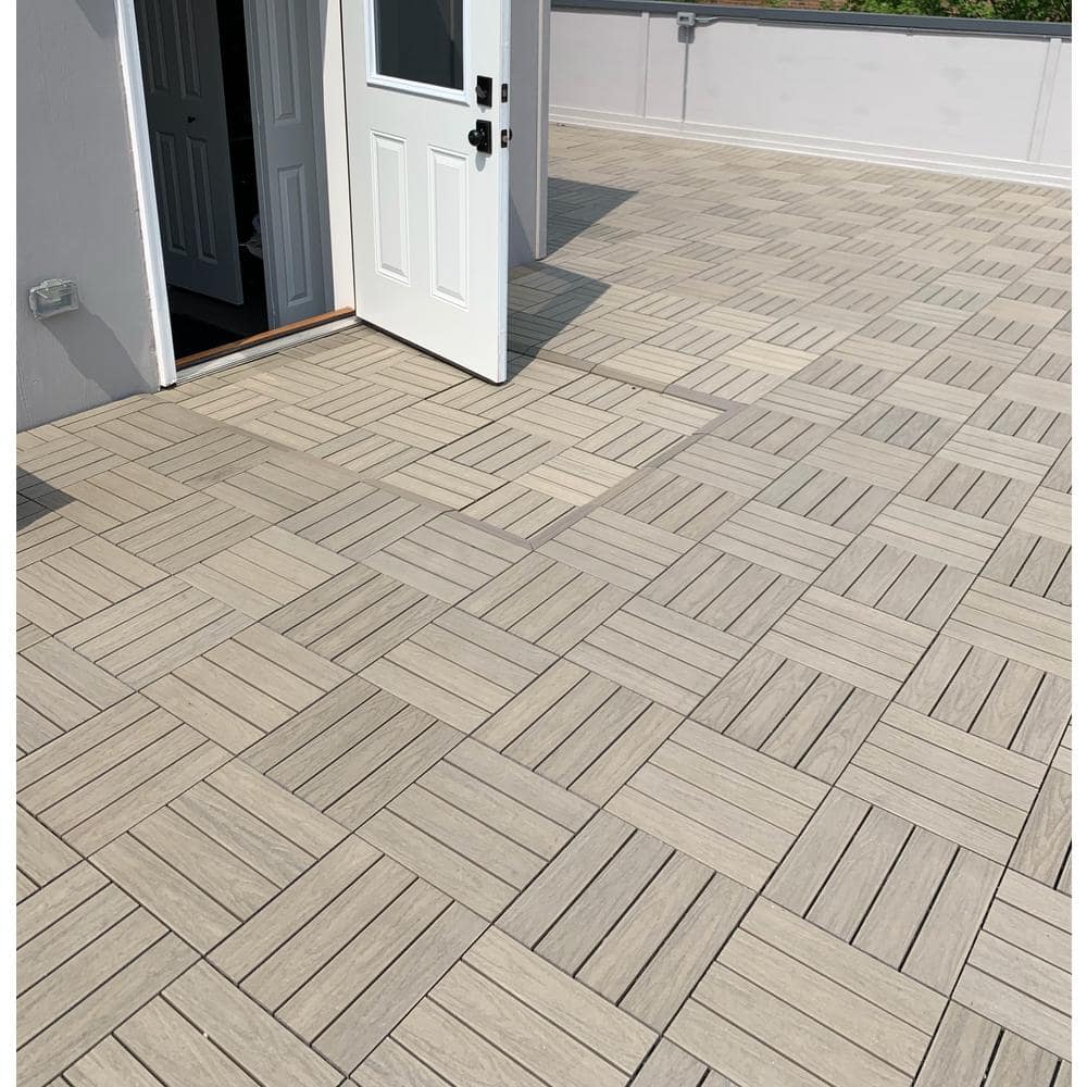 Roman Antique Elm Composite Interlocking Deck Tile 12" x 12"