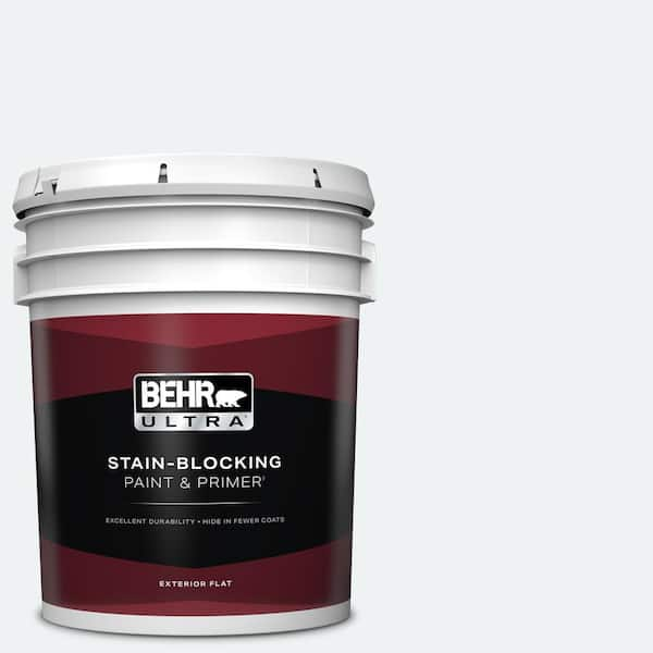 BEHR ULTRA 5 gal. #BL-W10 Maui Mist Flat Exterior Paint & Primer