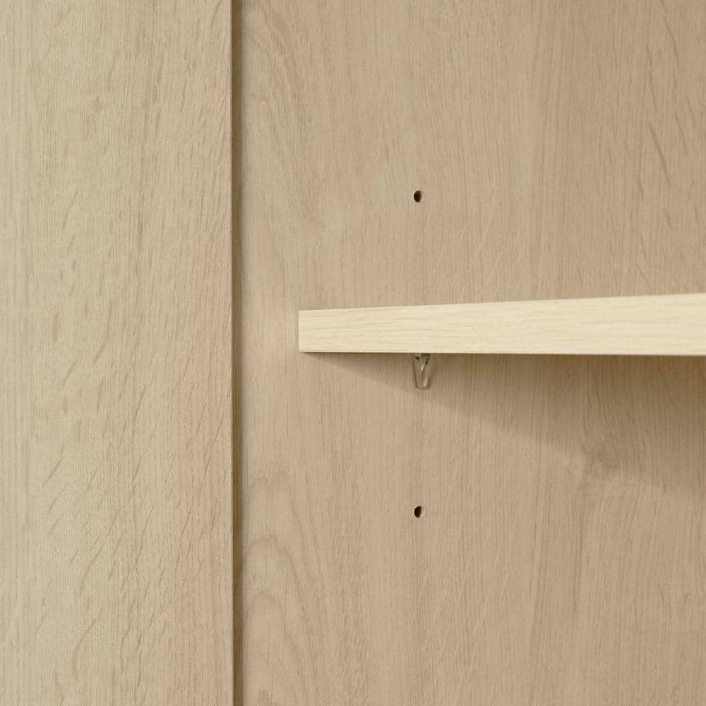 Bleached Oak Contemporary Hinged Wardrobe with Drawers and Shelves