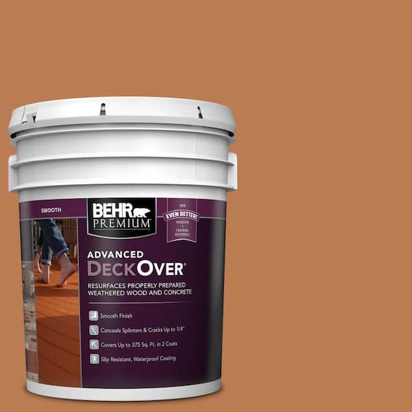 BEHR Premium Advanced DeckOver 5 gal. #SC-533 Cedar Naturaltone Smooth Solid Color Exterior Wood and Concrete Coating