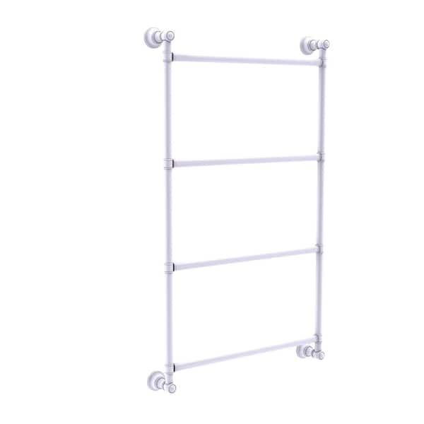 Allied Brass Carolina 24 in. 4-Tier Ladder Towel Rack Bar in Matte White