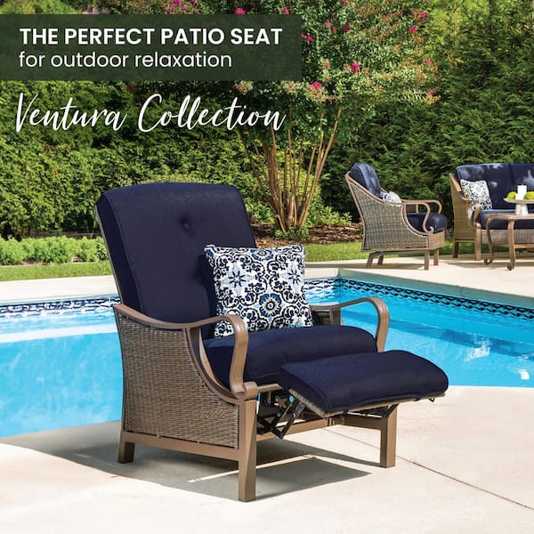 Hanover Ventura All-Weather Wicker Reclining Patio Lounge Chair