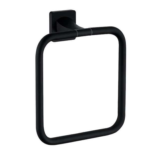 Bath Wall Mounted Towel Ring Hand Towel Holder in Spot Resist Matte Black