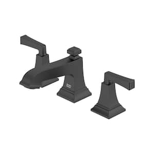 Town Square S 8 in. Widespread 2-Handle Bathroom Faucet 1.2 GPM with Drain Assembly in Matte Black
