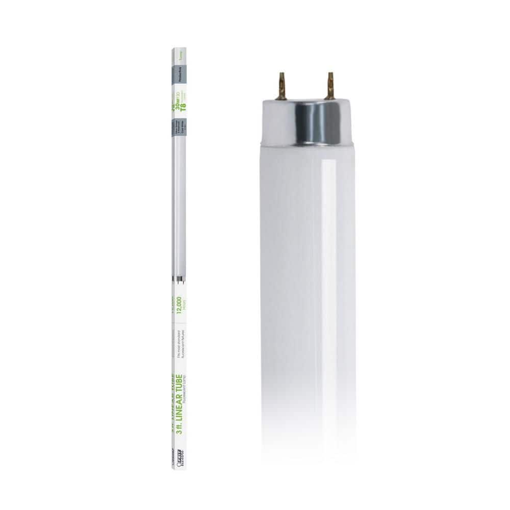 Feit Electric 30-Watt 3 ft. T8 G13 Linear Fluorescent Tube Light Bulb ...
