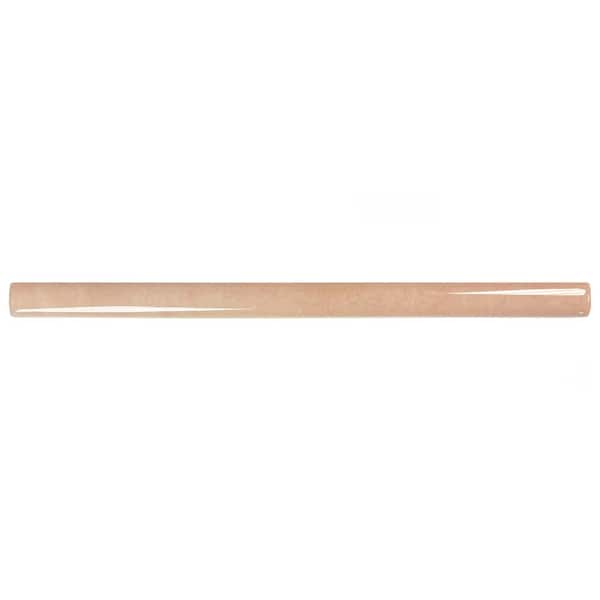 Coco Demi-Bullnose Glossy Orchard Pink 1/2 in. x 7-7/8 in. Glossy Ceramic Wall Tile Trim