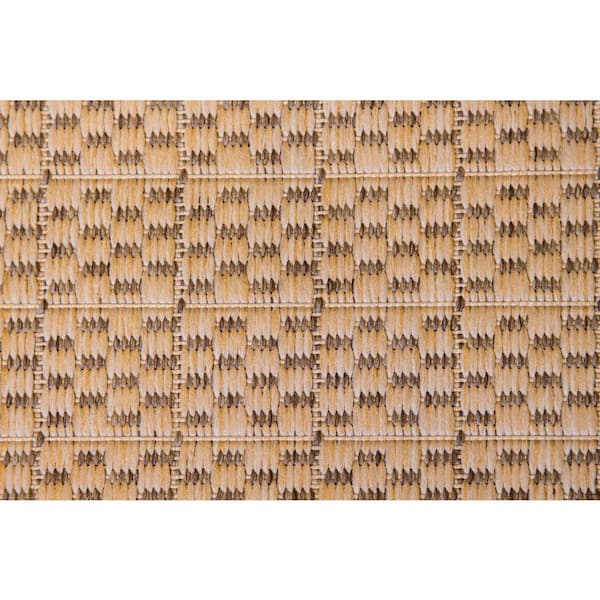Couristan Recife Wicker Stitch Cocoa-Natural 6 ft. x 9 ft. Indoor