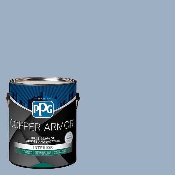 COPPER ARMOR 1 gal. PPG1163-4 Sterling Silver Eggshell Antiviral and Antibacterial Interior Paint with Primer