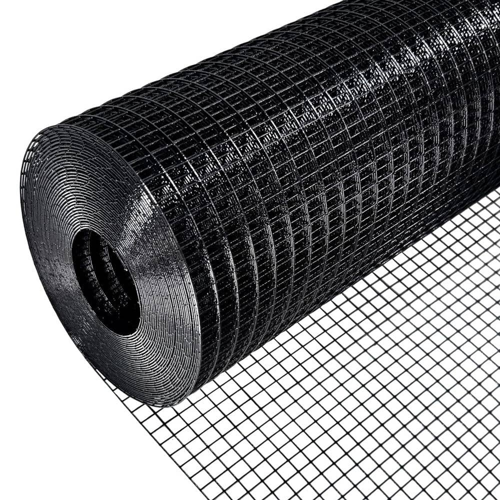 ATENGNES 24 in. x 100 ft. 16-Gauge Black Vinyl Coated Hardware Cloth ...