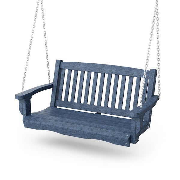 Wildridge Classic 2-Person Patriot Blue Plastic Mission Porch Swing