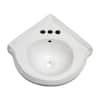 Renovator's Supply Portsmouth Corner Wall Mount Sink – White Vitreous China, 22x20 Inches, Reno-Gloss Finish, Compact For Small Bathrooms